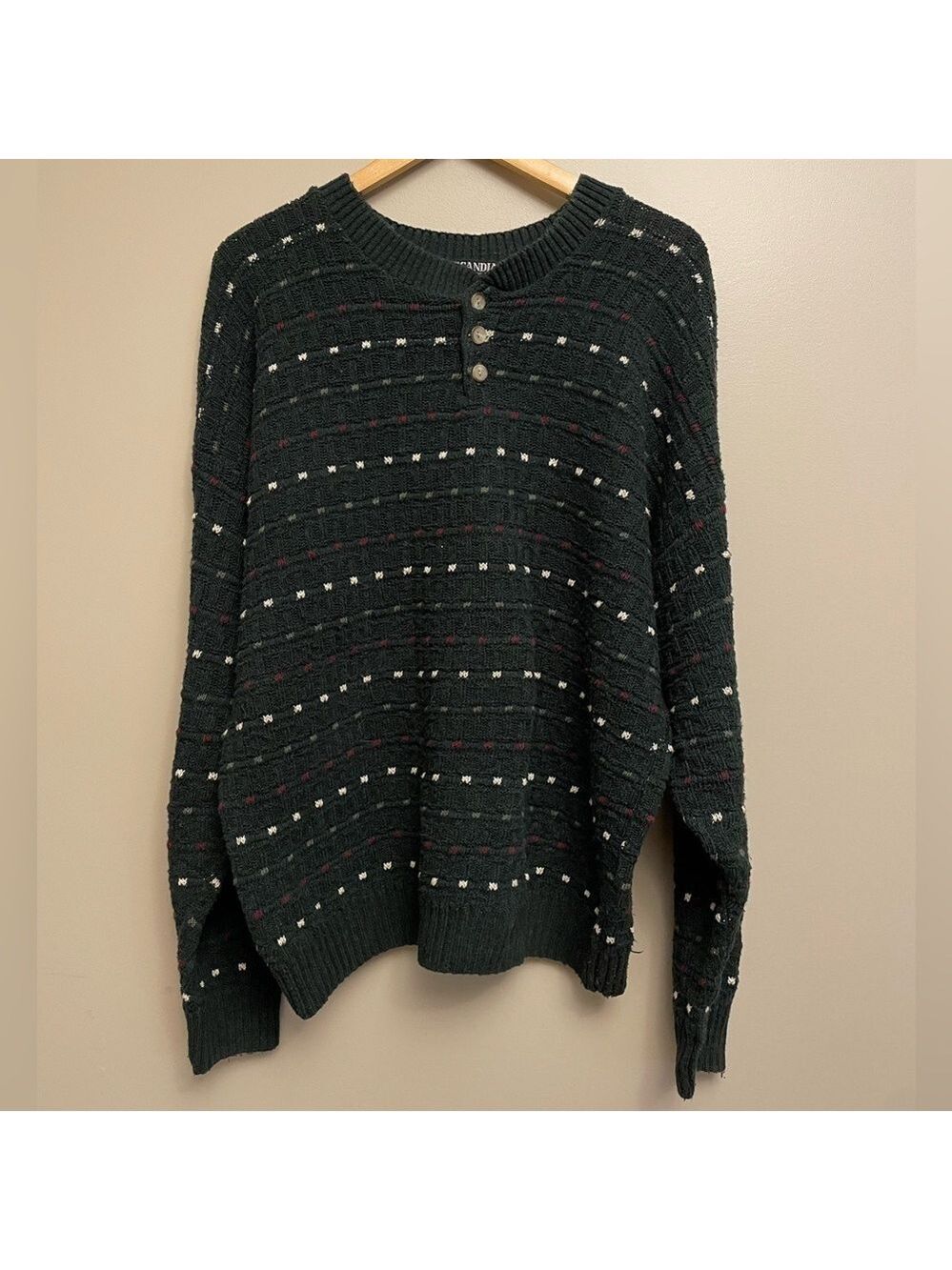 Scandia Vintage 90’s Grandpa Knit Sweater Dark Green